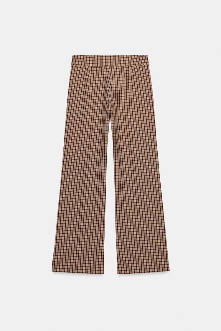 ZA Checked Shirt & Wide-Leg Trouser Set
