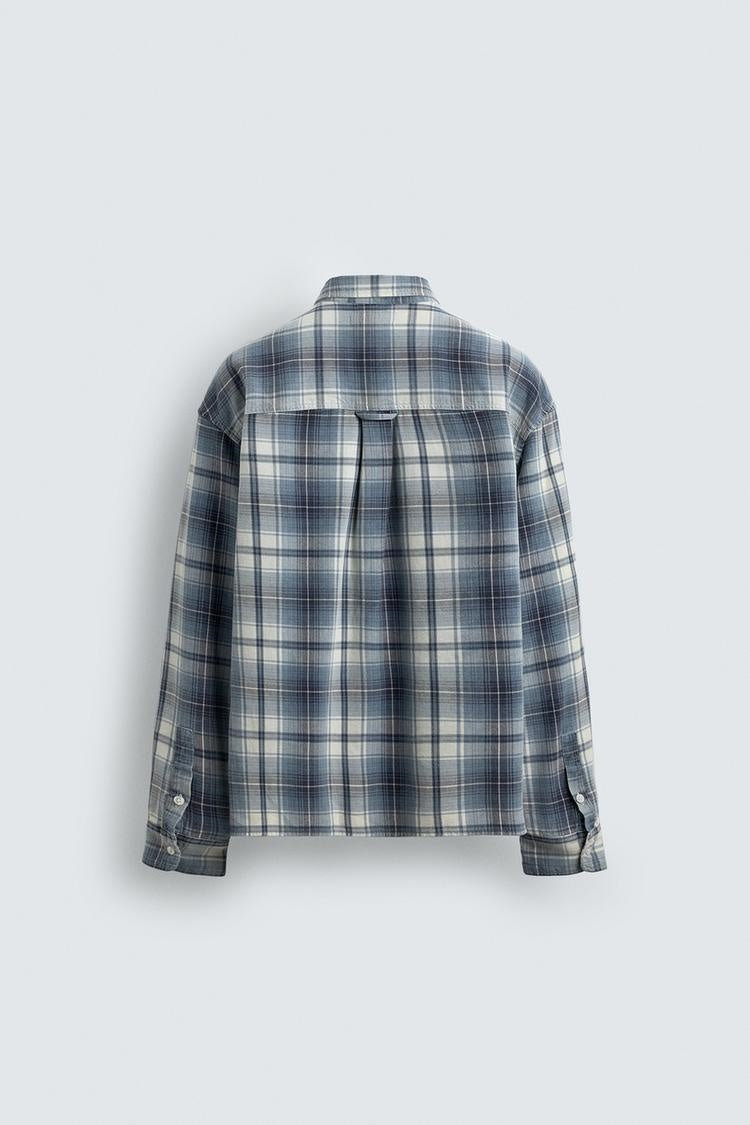 ZA Oversized Plaid Utility Shirt