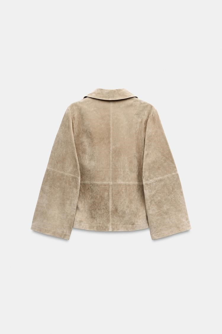 ZA Suede-Effect V-Neck Top