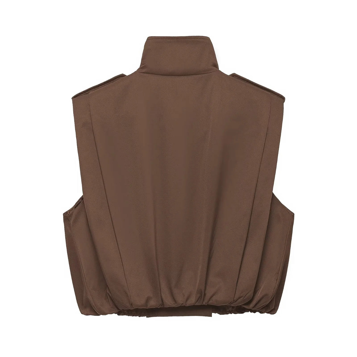 ZA Double-Breasted High-Neck Utility Vest