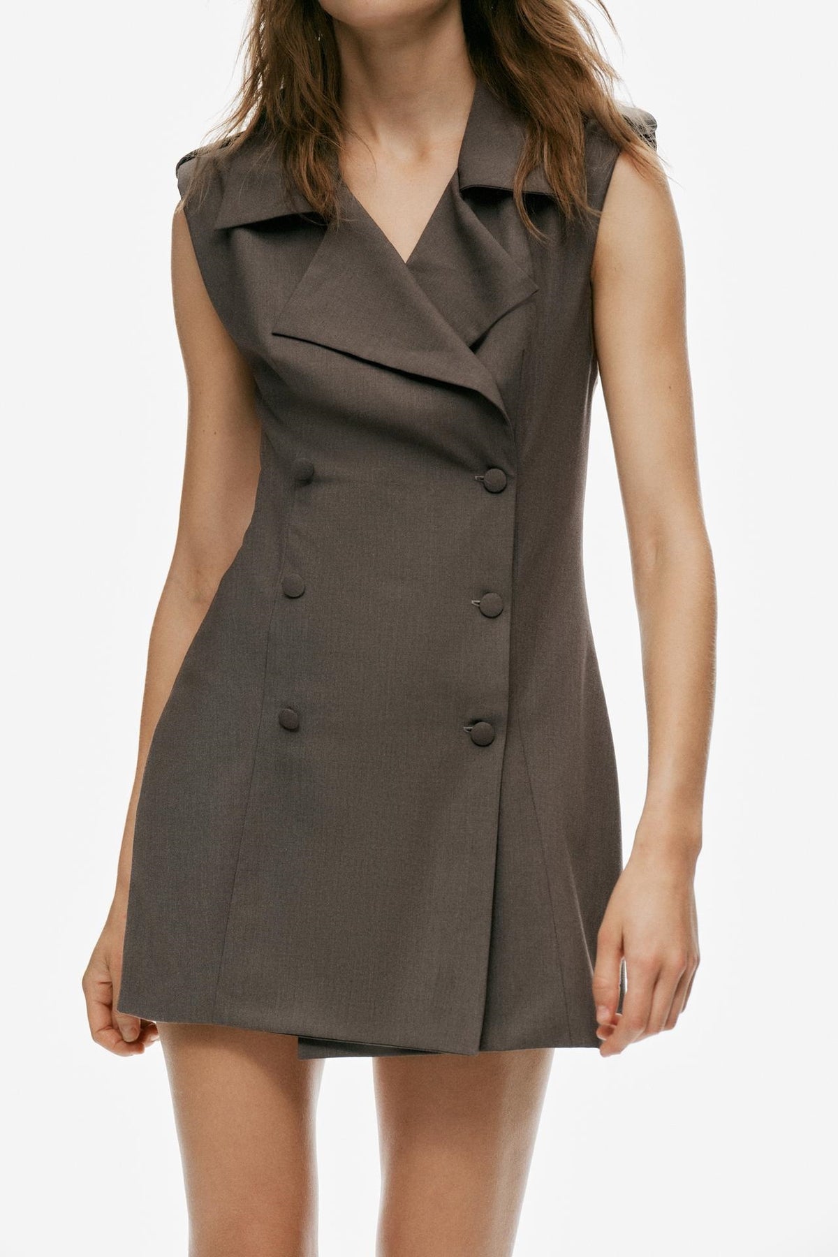 ZA Double-Breasted Tailored Mini Vest Dress