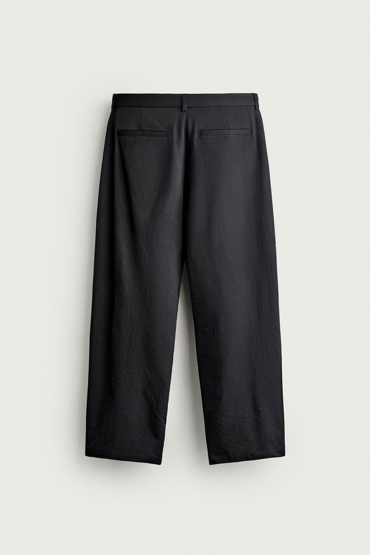 ZA Pleated Wide-Leg Tailored Trousers