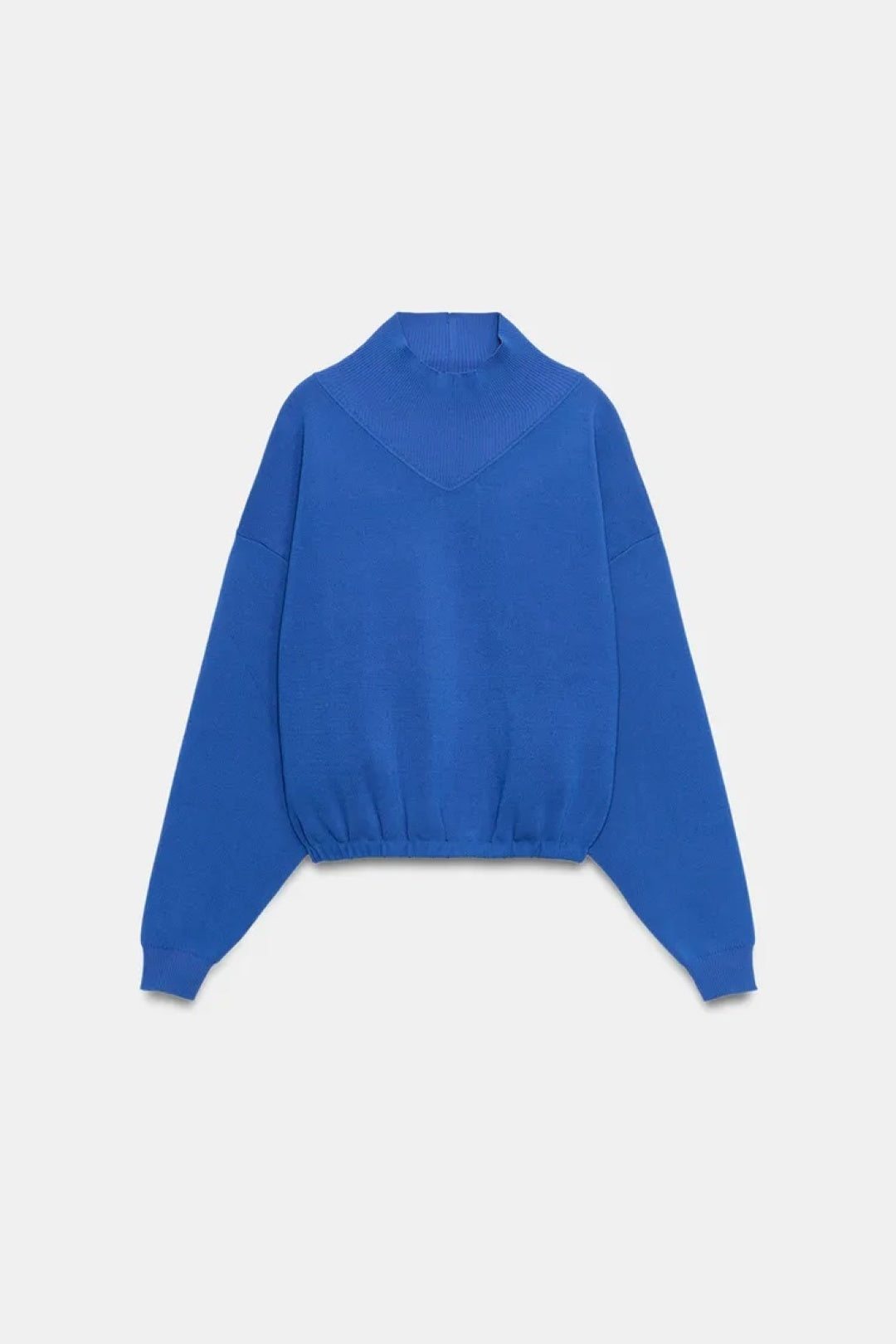 ZA Cobalt Blue High-Neck Knit Sweater