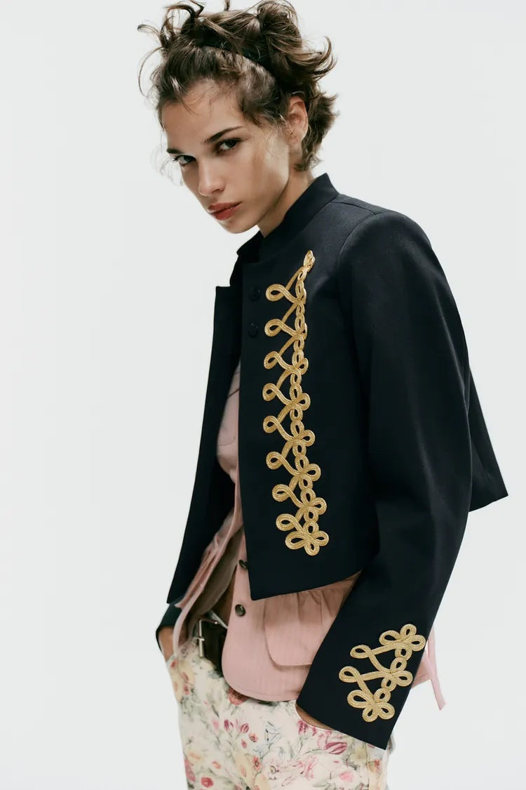 ZA Military Braid Cropped Jacket