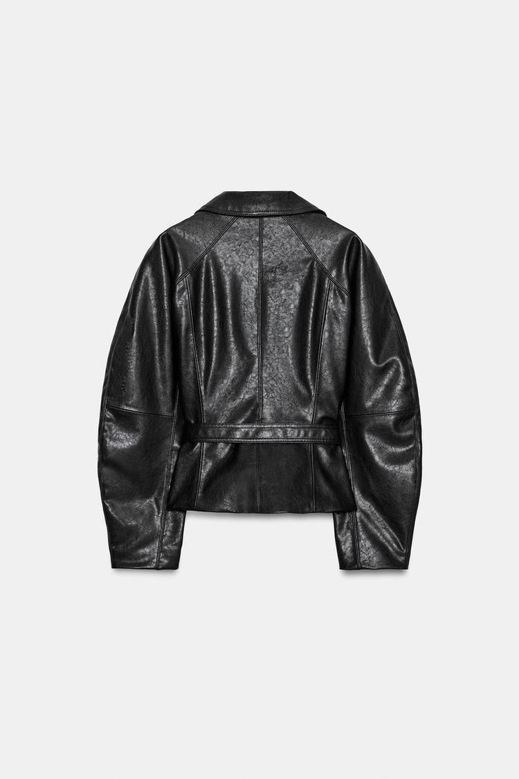 ZA Women’s Belted Faux Leather Jacket