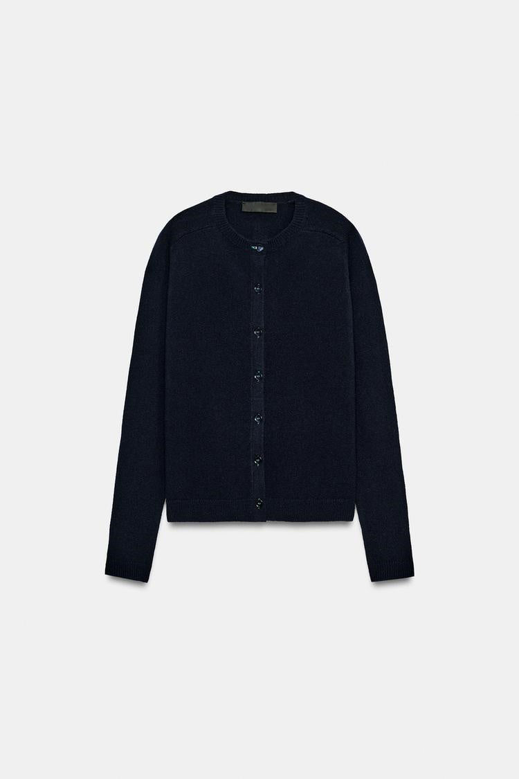 ZA Classic Fine-Knit Button Cardigan