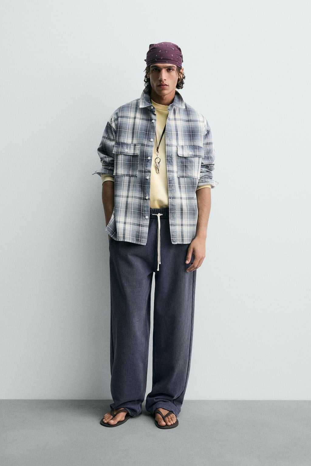 ZA Oversized Plaid Utility Shirt