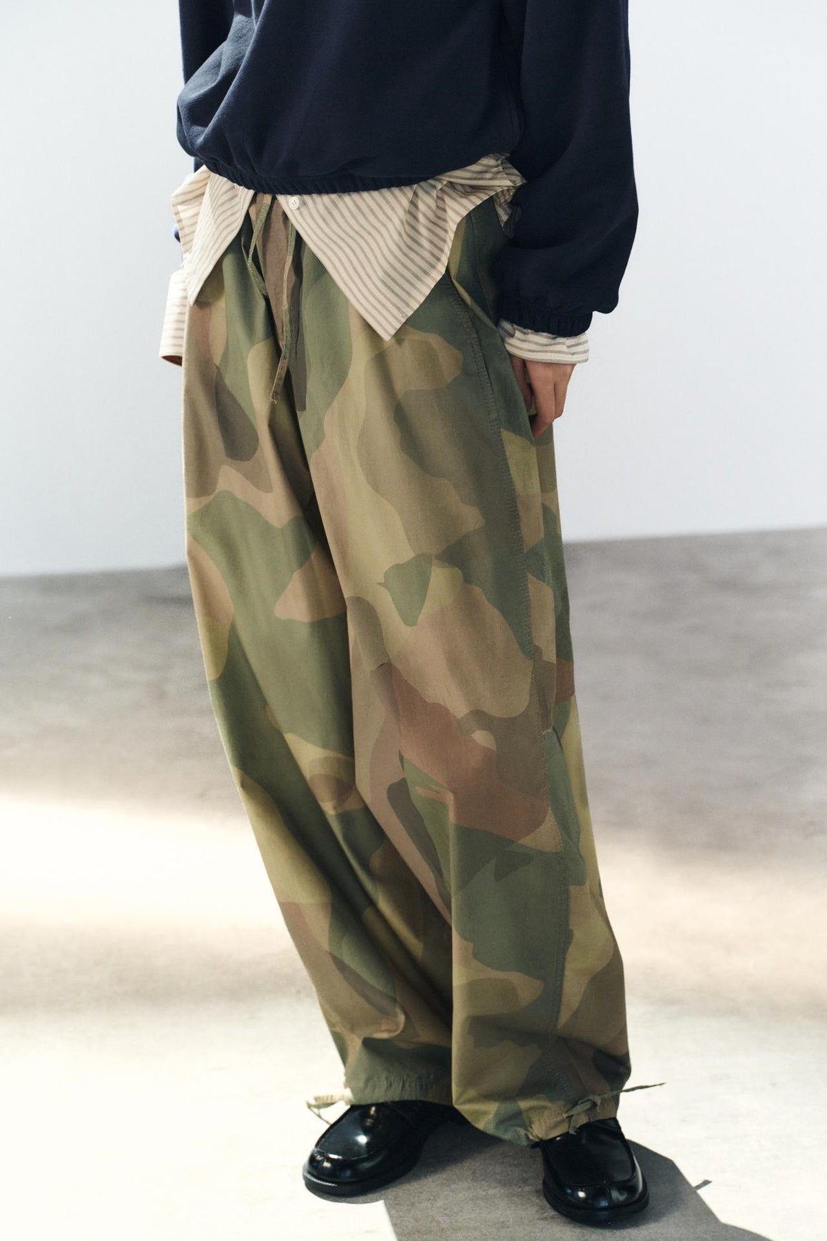ZA Camouflage Wide-Leg Utility Pants