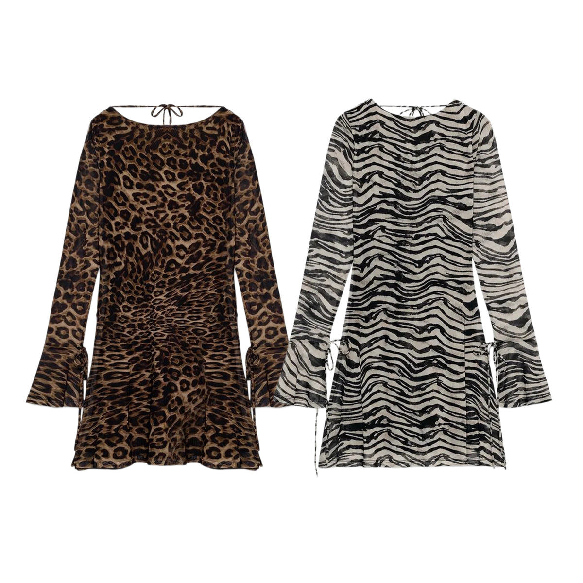ZA Animal Print Draped Mini Dress