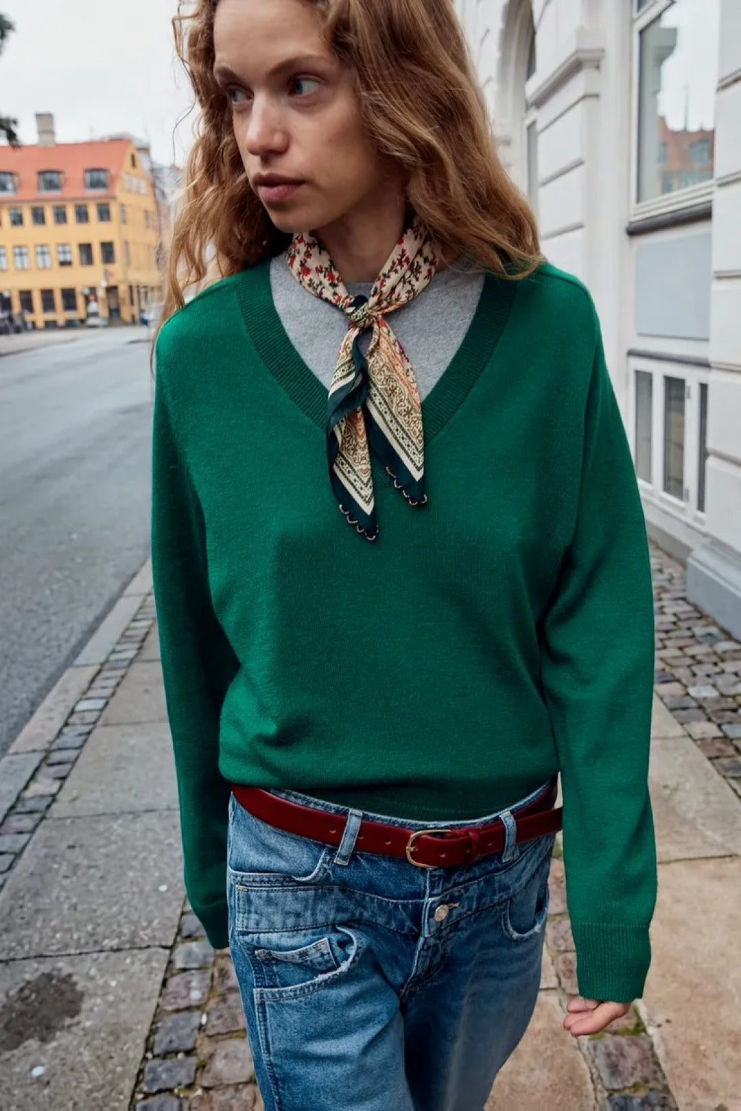 ZA Relaxed V-Neck Knit Sweater