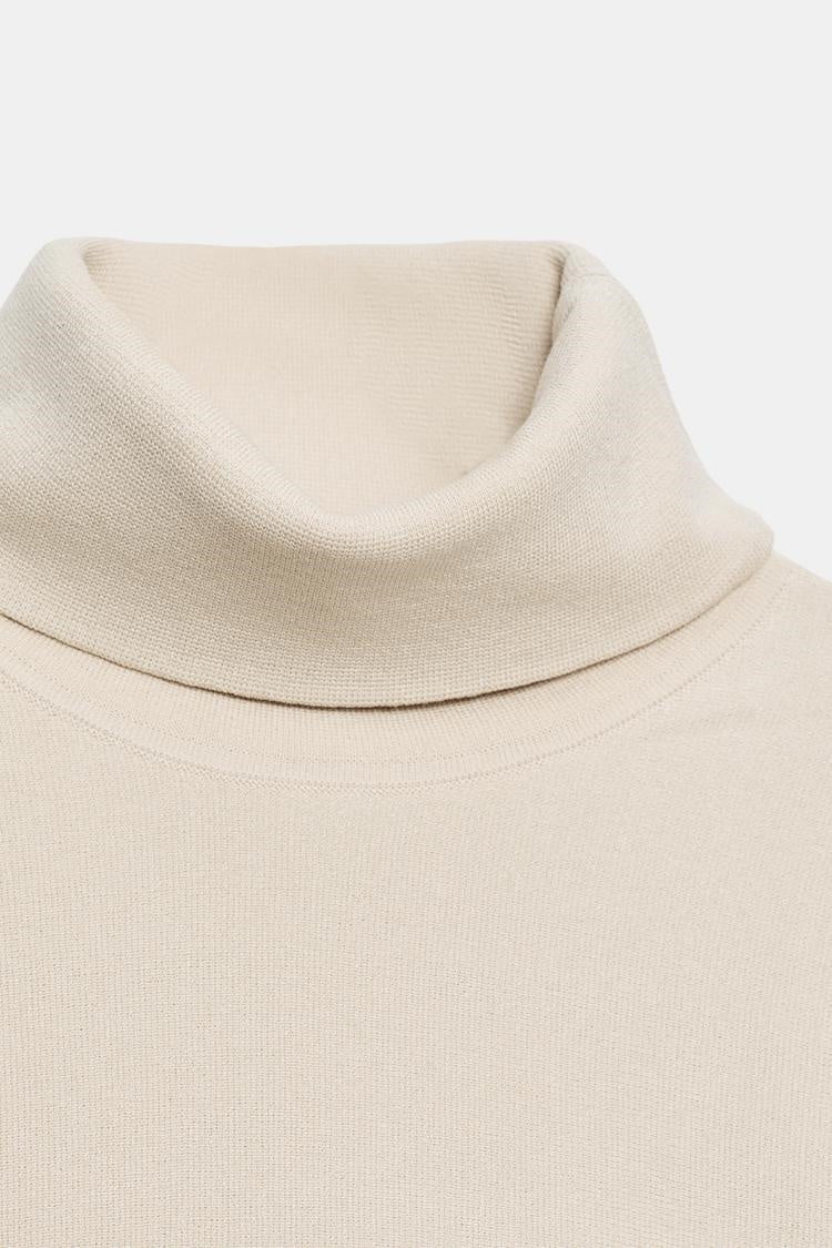 ZA Asymmetric Zip-Off Shoulder Sweater