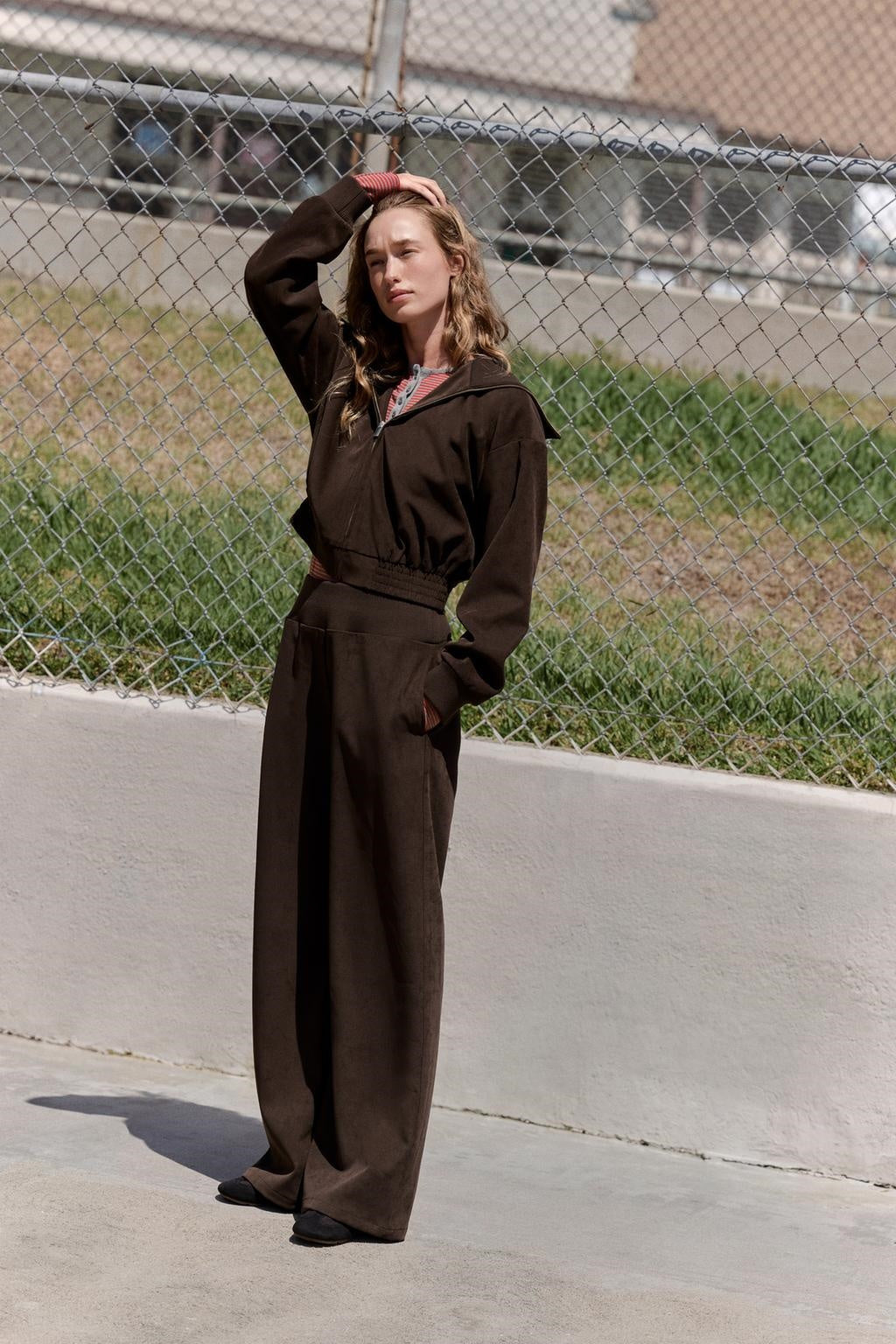 ZA Wide-Leg Zip Jacket Co-Ord Set