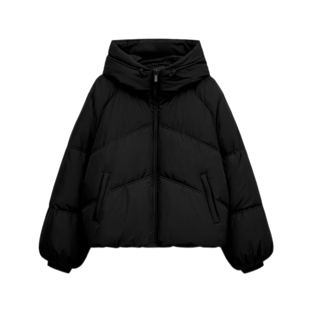 ZA Hooded Chevron Puffer Jacket