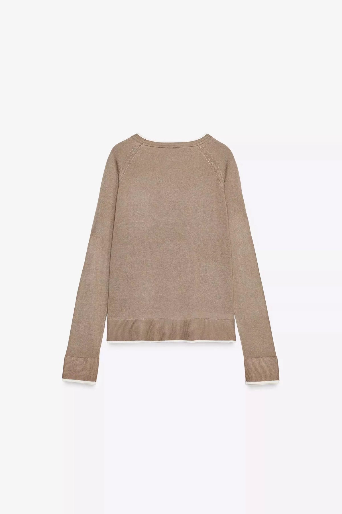ZA Women’s Contrast-Trim Lightweight Knit Top