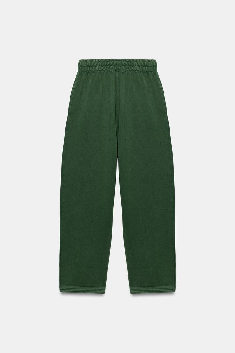 ZA Green Zip-Up Hoodie & Wide-Leg Pants Set