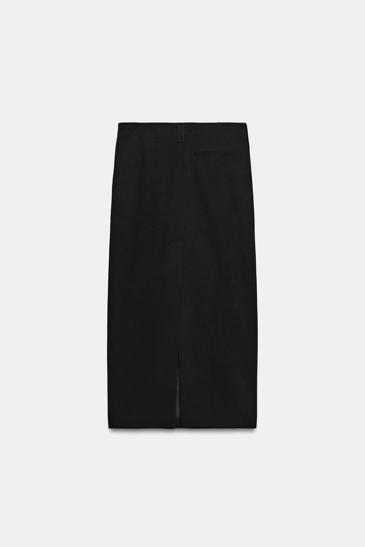 ZA Reversible Check Midi Skirt