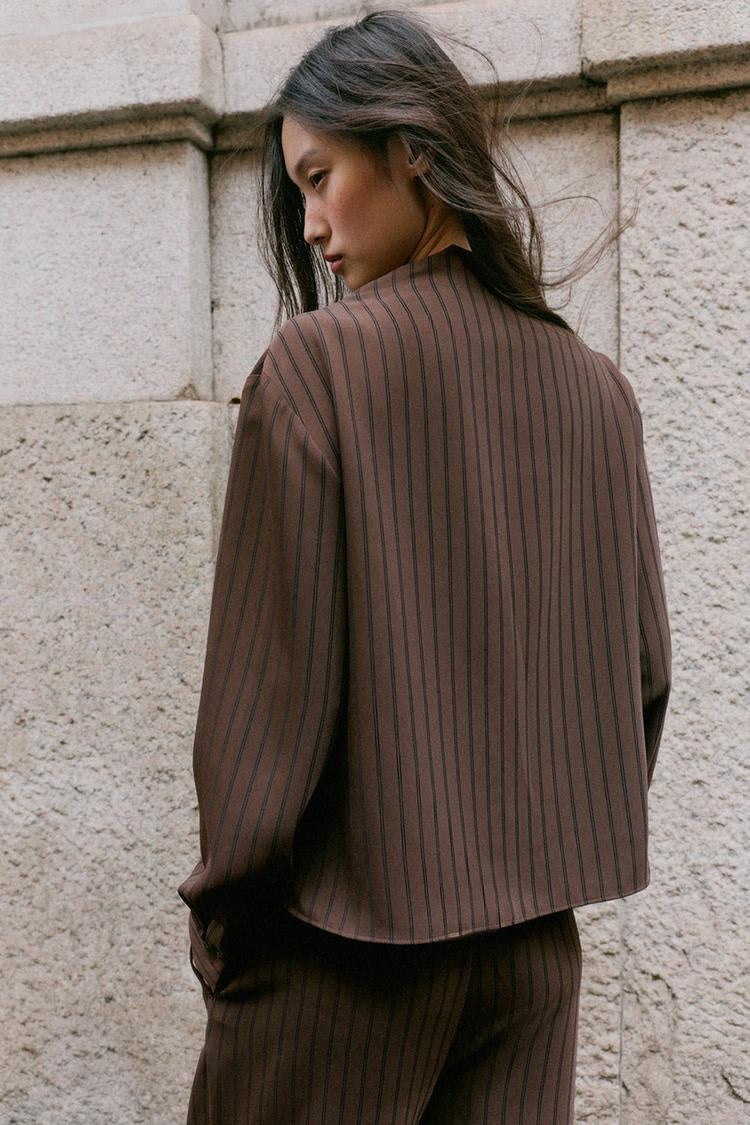 ZA Striped Cowl-Neck Top &amp; Wide-Leg Pants Set