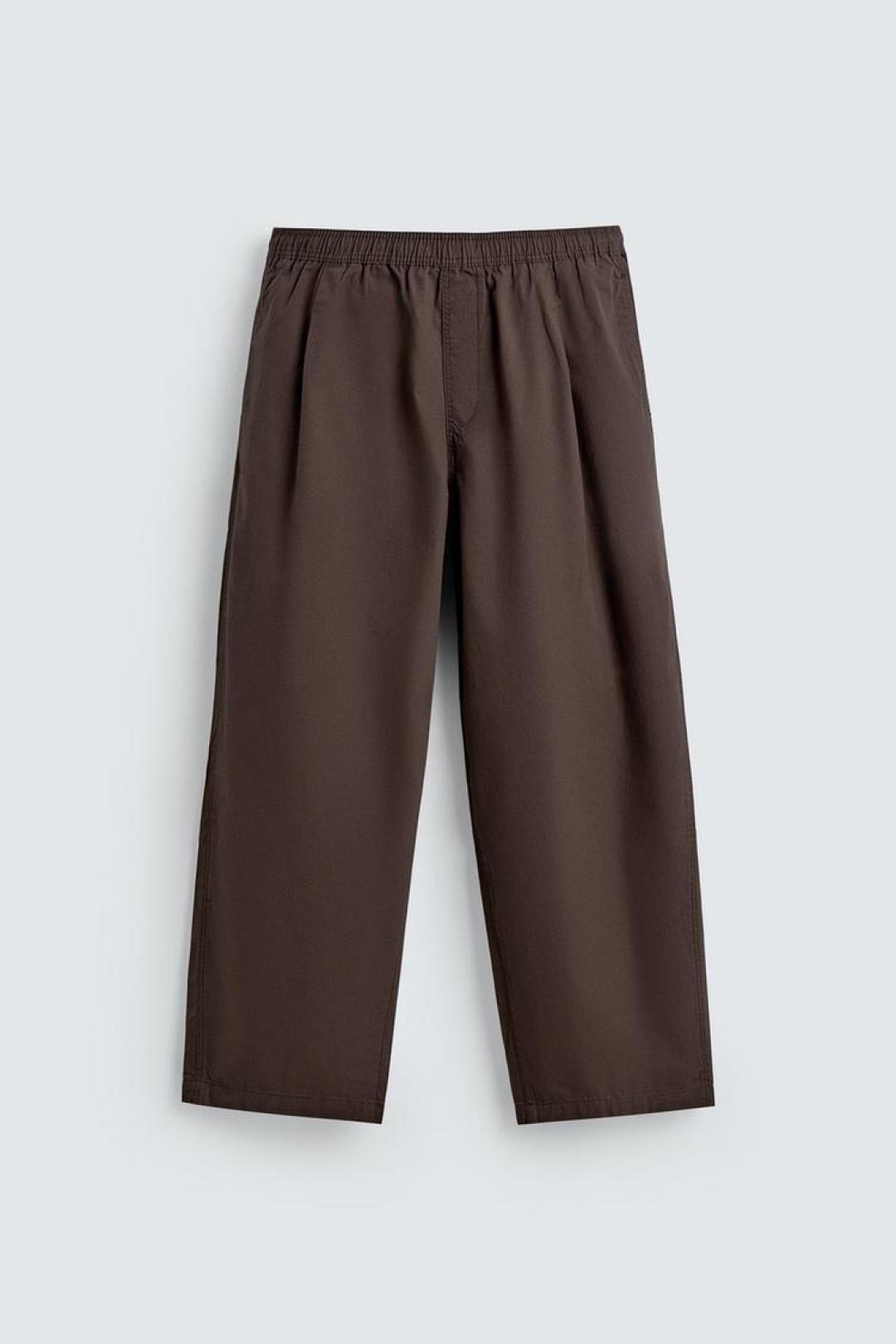 ZA Relaxed Wide-Leg Elastic Waist Pants