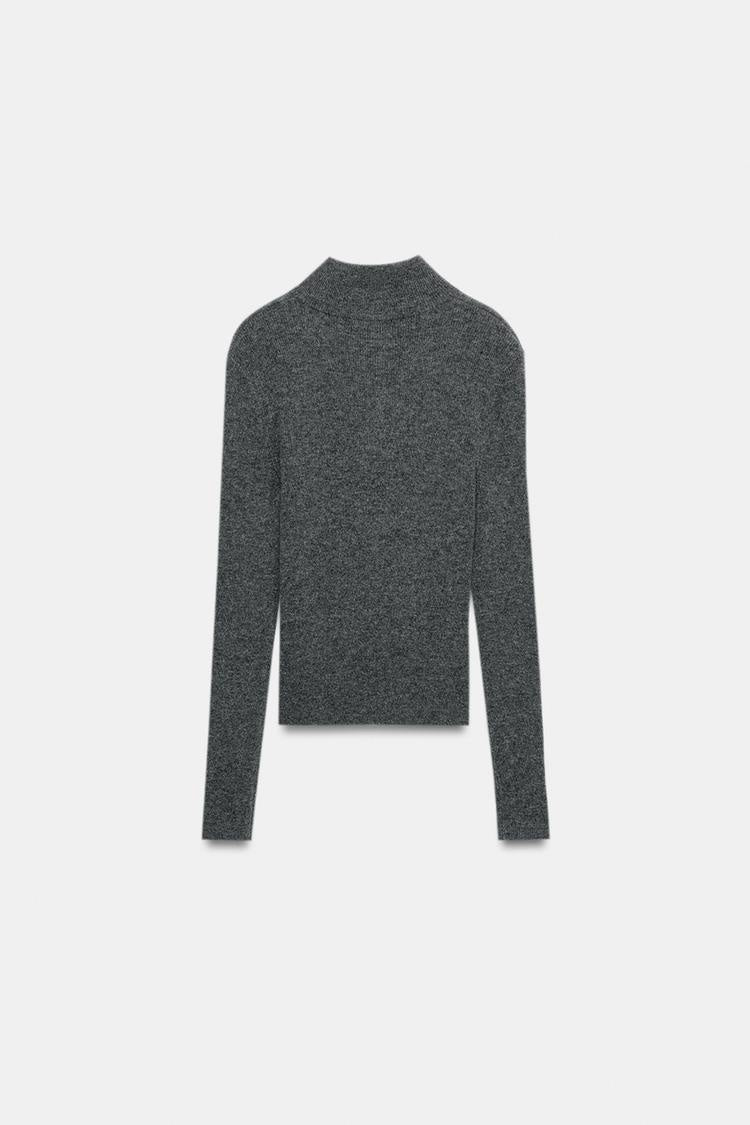 ZA Half-Zip High-Neck Knit Sweater