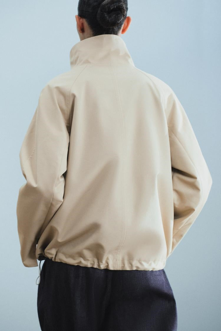 ZA Reversible Check High-Neck Jacket
