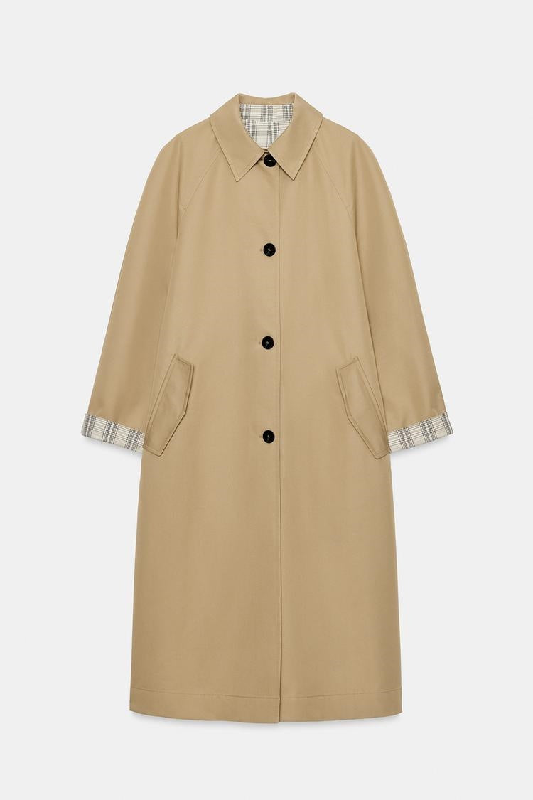 ZA Reversible Check Long Coat