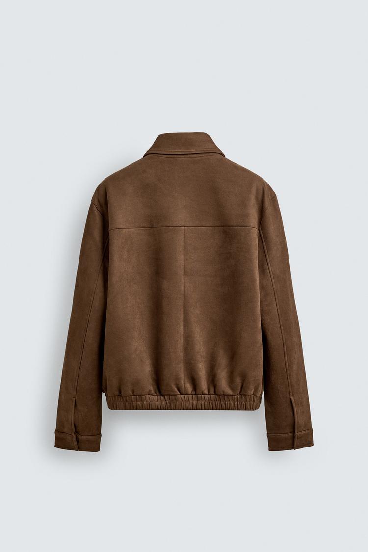 ZA Suede-Effect Zip Jacket