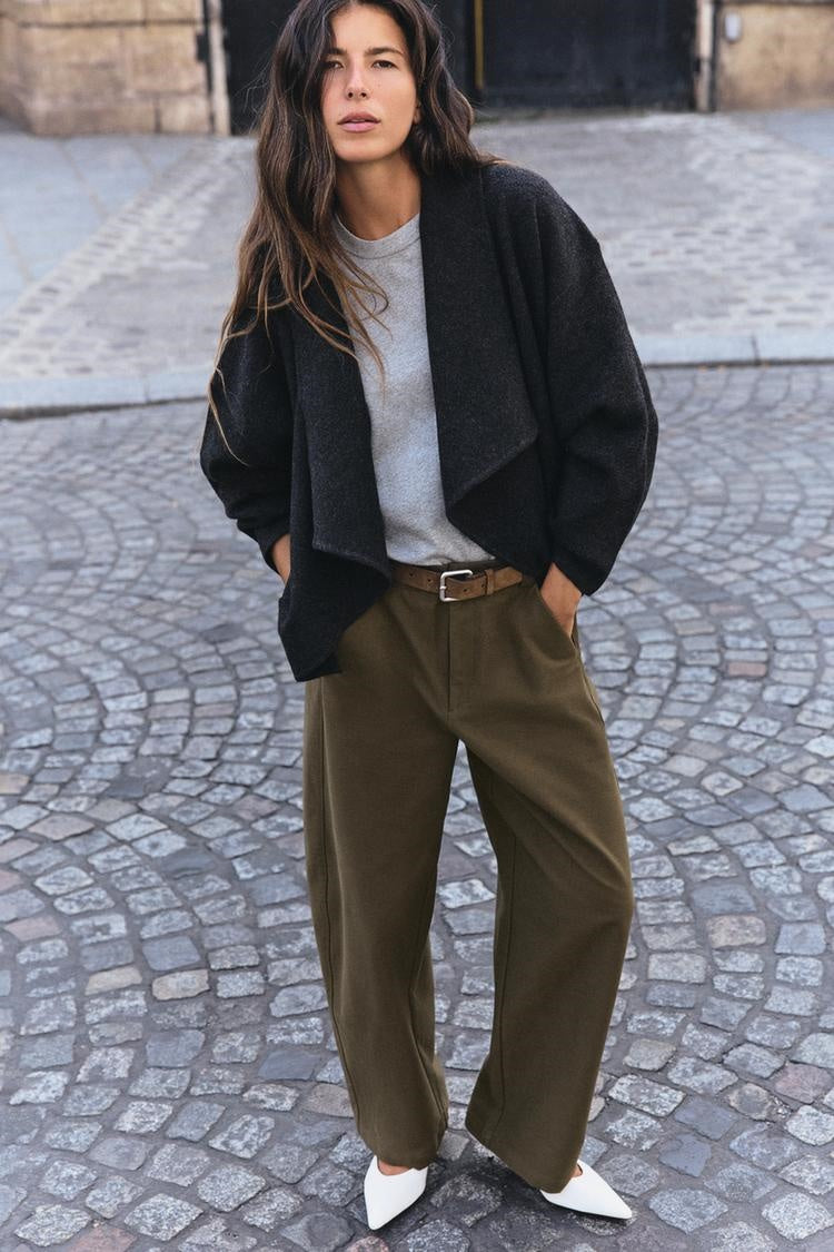 ZA Draped Open-Front Jacket
